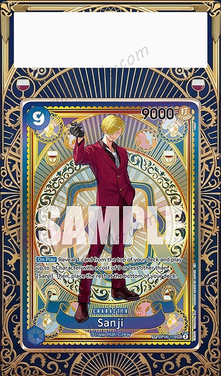 One Piece Extended Art Insert for PSA Slab- Sanji SP OP11 ART ONLY