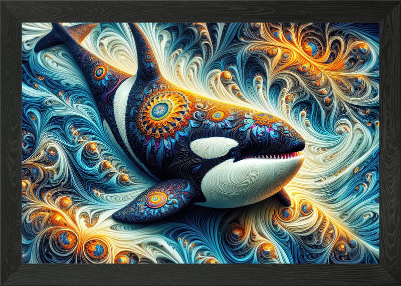 The Mandala Orca Framed Wall Art Poster Canvas Print Picture