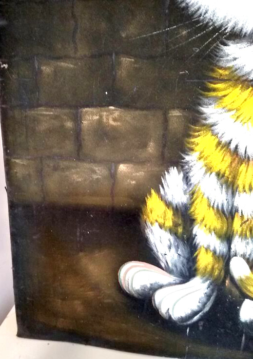 Big Eye Sad Eye Cat Velvet 1960s 1970s Large 19" x 24" gallery