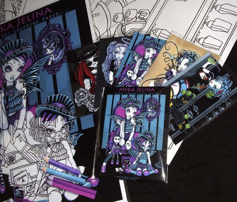 Fairy Art Adult Coloring Fantasy Angel Roller Derby Myka Art Trading Card Set 2 gallery