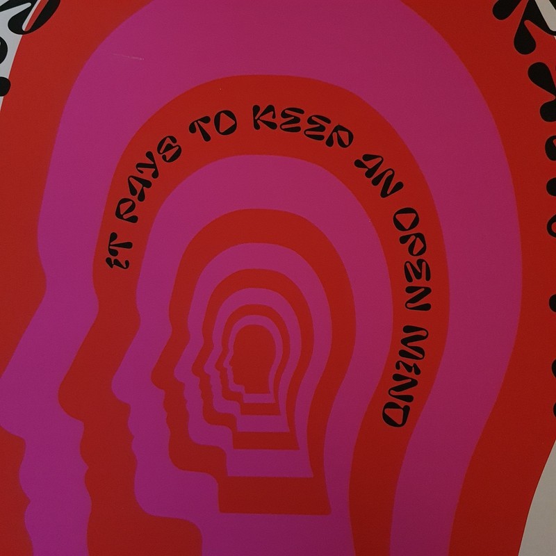 Open Mind by John Schulisch Poster Print thick art paper Red Pink A3 gallery