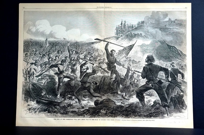 General John Logan Statement 1863 MEN OFF THE NORTHWEST WILL HEW WAY Large Print