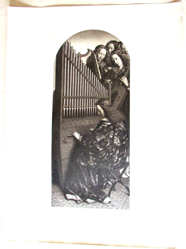 ST. CECILIA AT THE ORGAN VAN EYCK LARGE PHOTOGRAVURE ON JAPAN PAPER 20 BY 15