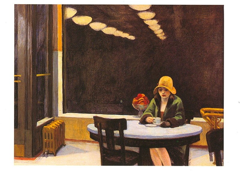 Automat 1927 - Edward Hopper art painting PREMIUM SATIN USA reprint