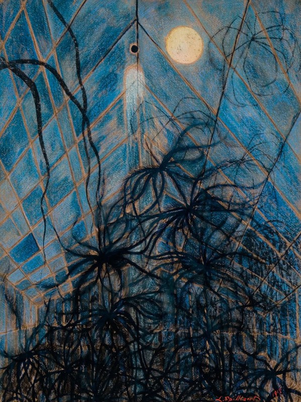 Léon Spilliaert – Greenhouse (1917) Moonlight Plants – 17″ x 22″ Fine Art Print