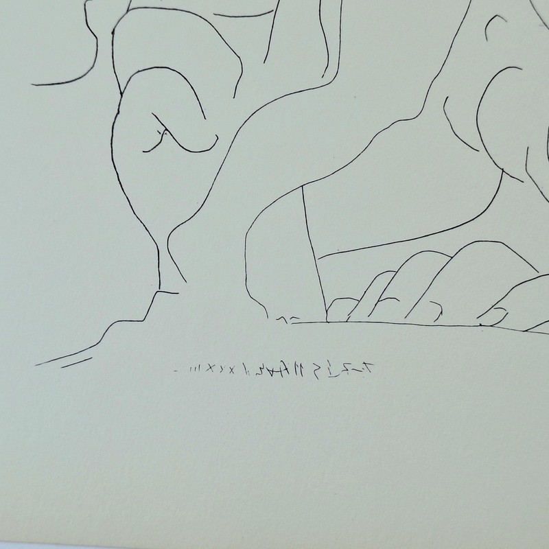1956 Pablo Picasso Etching Plate Lithograph "Sculpture d'un Jeune Homme... gallery