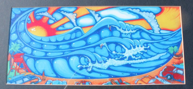 Drew Brophy Surf Lifestyle Artist “Sunset Beach” Framed Print