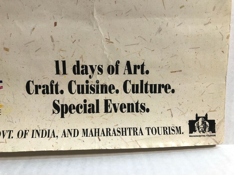 29 x 18 Original 1990 GANESH FESTIVAL Maharashtra West India Tourism VTG Poster gallery