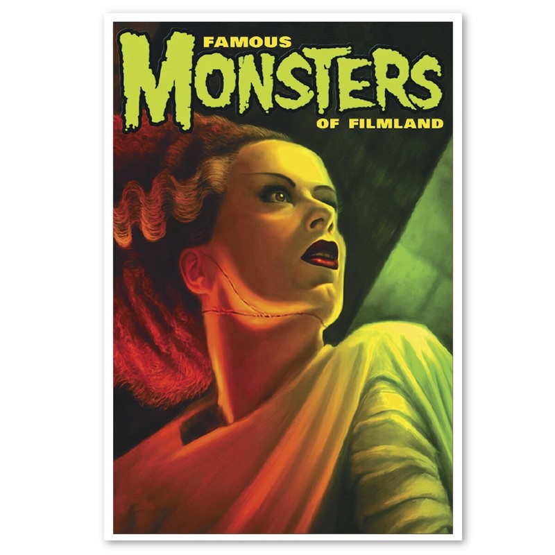 Famous Monsters Filmland Frankenstein Bride Old Movie Poster Art Print Reprint