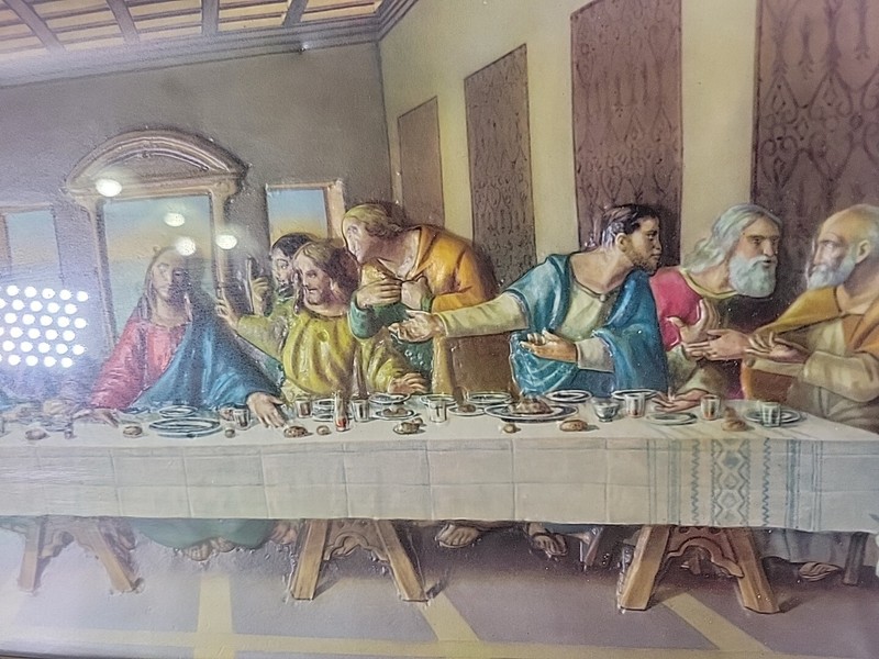 Vintage 3D Image Of Jesus Last Supper Leonardo Da. Vinci Framed VTG 15”x8” gallery