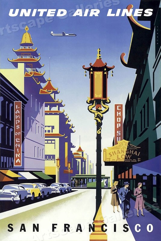 1964 “San Francisco” Vintage Style Chinatown Travel Poster - 16x24