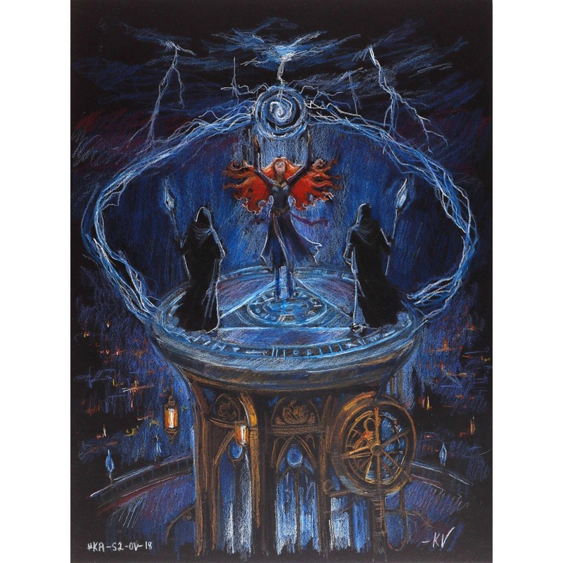 The Witch of Orynthia-Vahl, Art Print, Dark Academia Fantasy Art, Witchy Decor