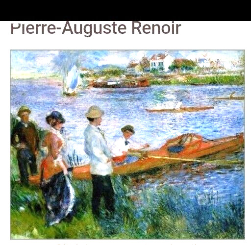Renoir Colorful 12" X 10" Print "Oarsmen At Chatou"--Print Size 6-1/8" X 10.5" gallery
