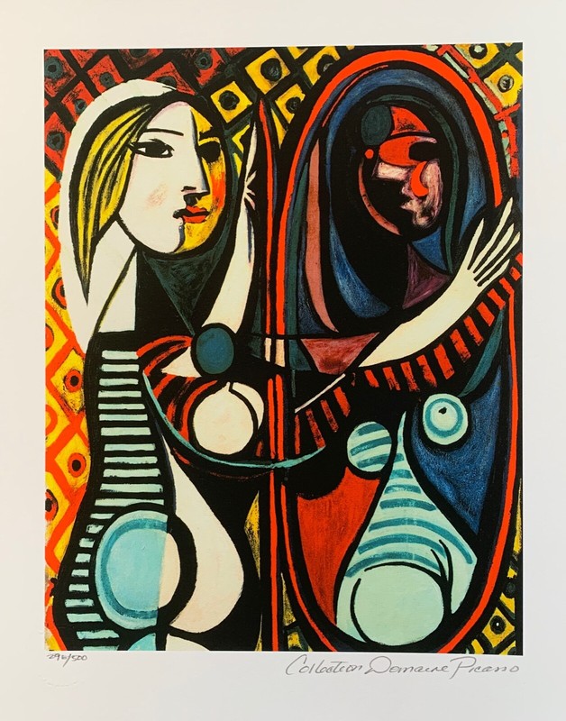 Pablo Picasso GIRL BEFORE A MIRROR Estate Signed & Numbered Giclee Art 13.5"x11"