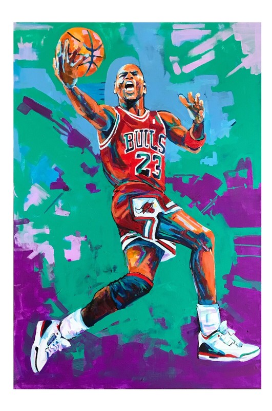 Michael Jordan paper print 18×12 Original art made by Xilberto
