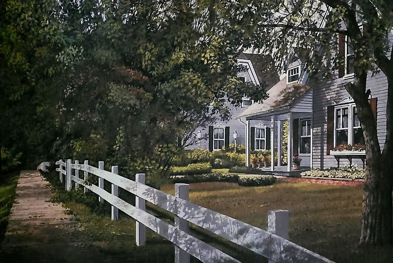 Colonial Trails Signed Limited Edition Print by John Herendeen – Houses
