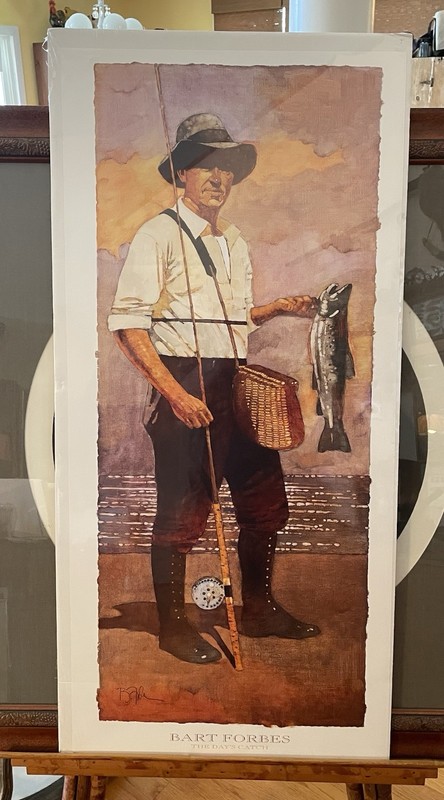 Bart Forbes “The Days Catch” Vintage Style Fly Fishing Large Print NEW