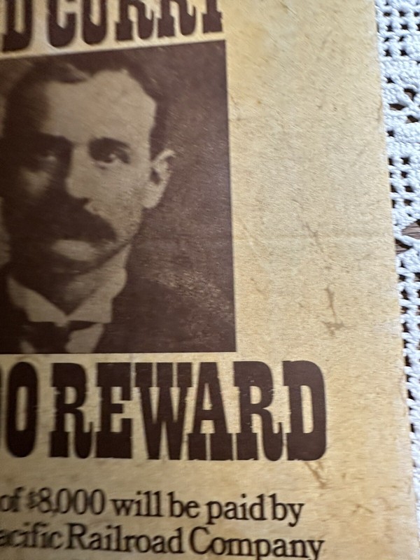 Notice Reward Union Pacific Train Robber Kid Curry Poster 15.5 x 10.5" Parchment gallery