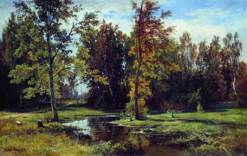 Ivan Shishkin Birch Forest 1871 Russian Tree Landscape Fine Art Print 17″ x 22″