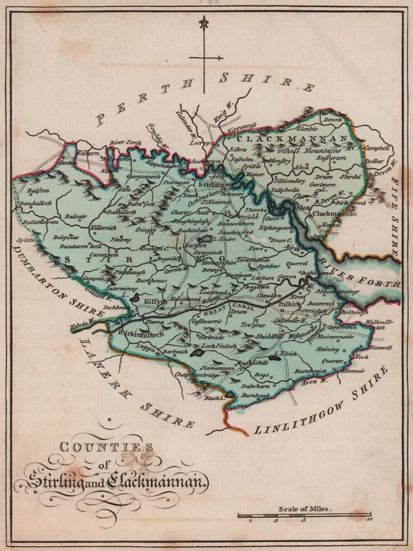 Counties of Stirling & Clackmannan. Stirlingshire. SAYER / ARMSTRONG 1787 map