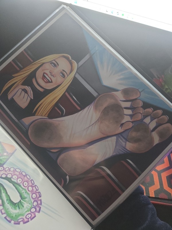 9×12 Margot Robbie Once Upon A Time In LA Feet SIGNED PRINT Scottblairart R.I.P. gallery