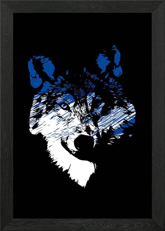 Wolf Framed Wall Art Poster Canvas Print Picture
