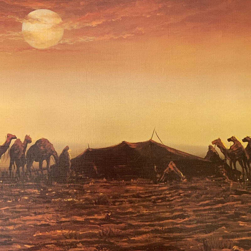 Vintage Arabian Desert Art Print Said Salah's Collection 20" x 16" Camels C gallery