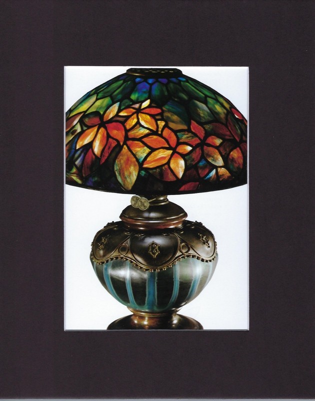 8X10 Matted Print Art Picture Louis Comfort Tiffany Stained Glass: Table Lamp