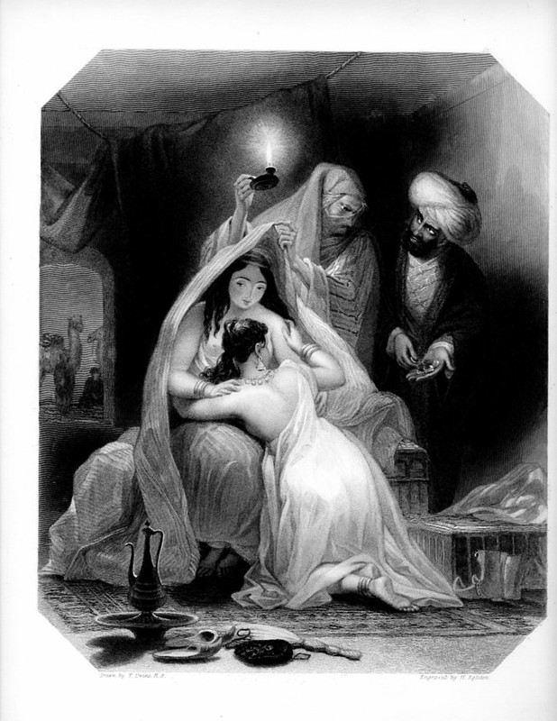 GEORGIA RUSSIAN WOMEN ARAB SEX SLAVE CAMELS Antique Art Print Inv#FT40