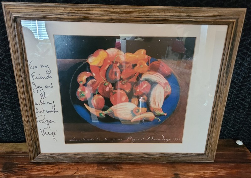 OOAK RARE Milton Glaser Framed Still Life Advertisement Signed Chef Roger Verge gallery