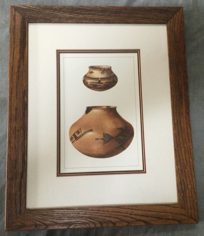 Vintage Art Print American Indian Pottery Lot Of 2 Framed - 1 Signed Paula Beck gallery