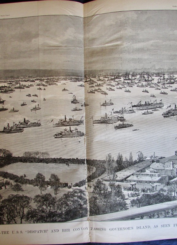 THE CENTENNIAL NAVAL PARADE IN THE UPPER BAY N.Y. 1889 HARPERS LARGE SUPPLEMENT gallery