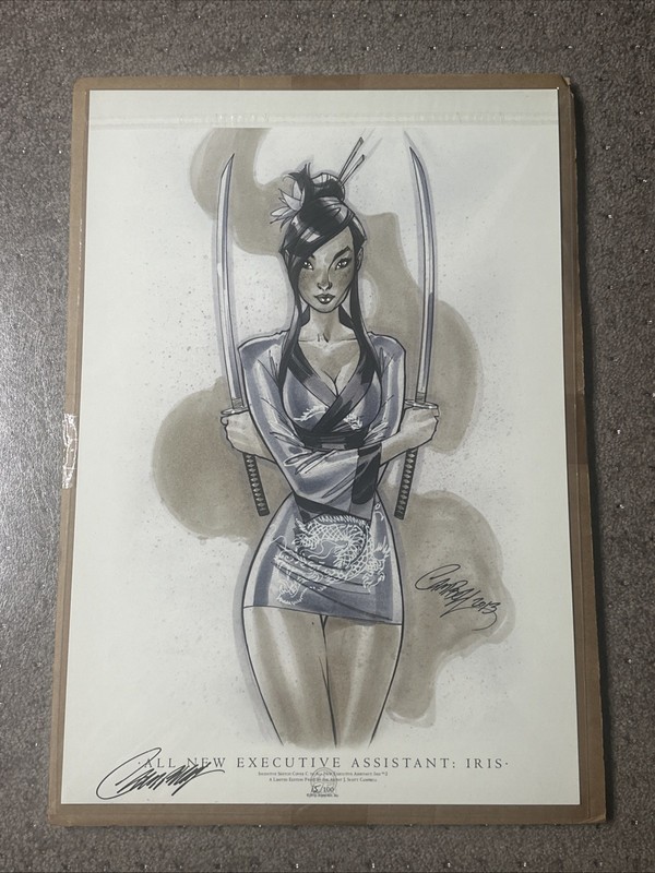 EXECUTIVE ASSISTANT IRIS #2 2013 ART PRINT SIGNED J SCOTT CAMPBELL 13×19 No /100