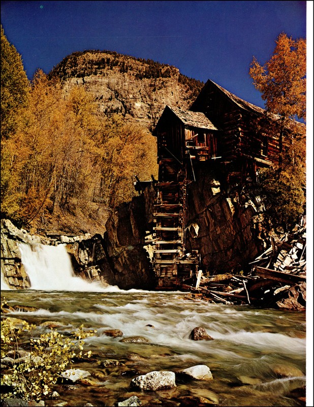 1971 Vintage Print Colorado Gold Silver Mining Mill River Loghouse Log House