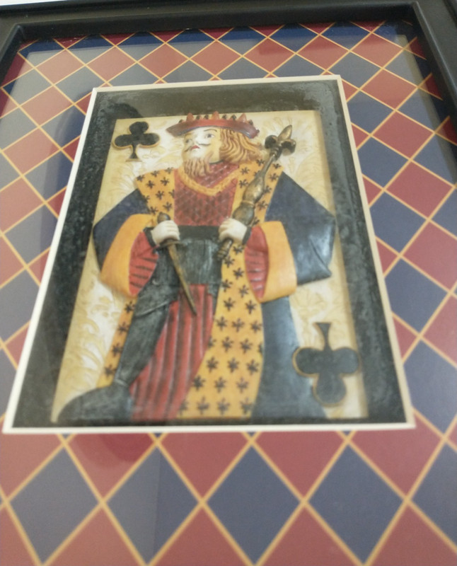 Queen of Hearts + King of Clubs - LOT of 2 Framed 3D Artworks Abigail Kamelhair gallery