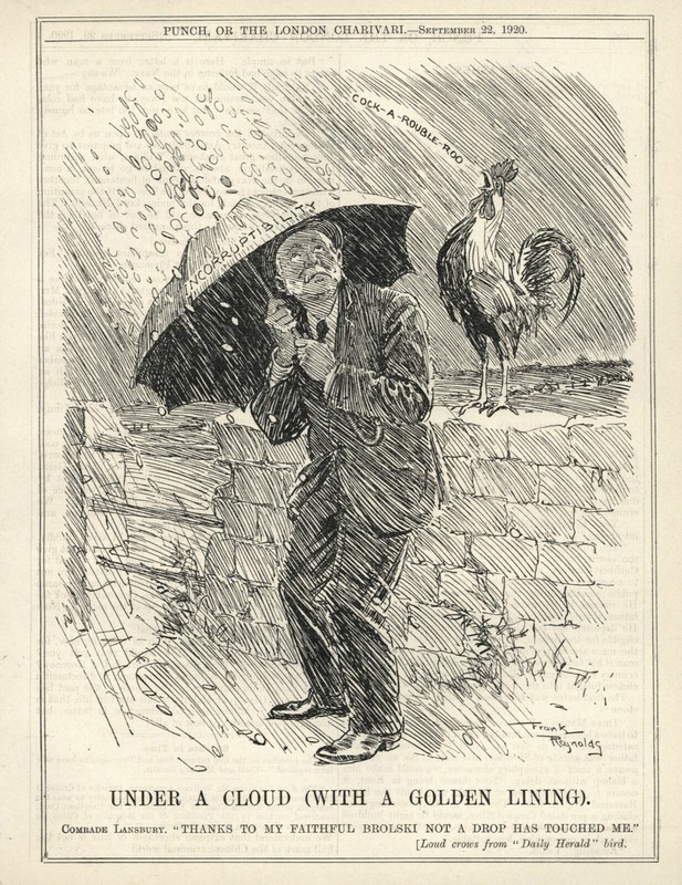 GEORGE LANSBURY CARTOON SATIRE - 1920 Punch - BRITISH POLITICIAN / Socialist