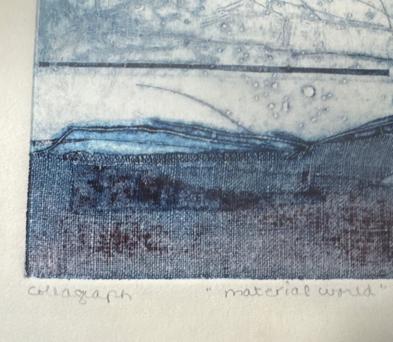 Nanci Blair Closson “Material World” Abstract Collagraph Signed One Of A Kind gallery