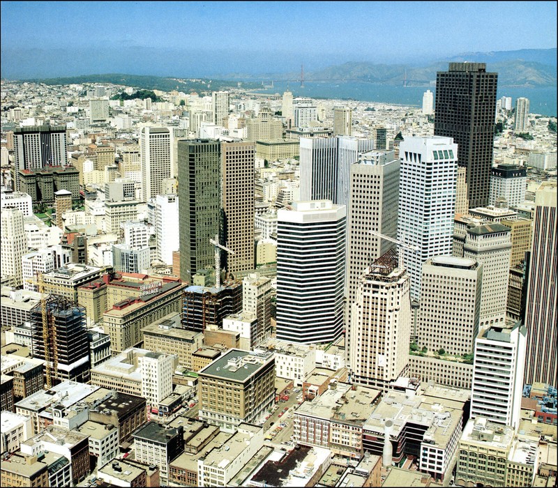 1986 Vintage Print San Francisco Aerial South Market Precinct City Skyscraper