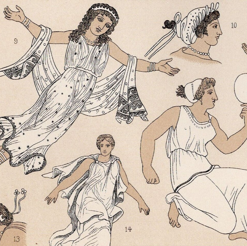 GREEK ANGEL – Ancient Garment Roman Dress Costume 1888 Antique Print w Video