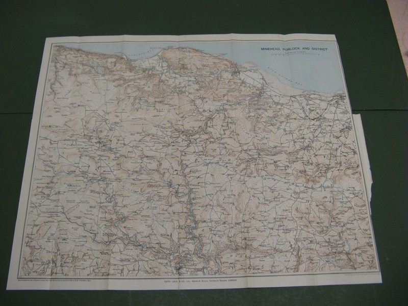 100% ORIGINAL MINEHEAD & PORLOCK. Exmoore Dunster Watchet. Somerset 1950/S map