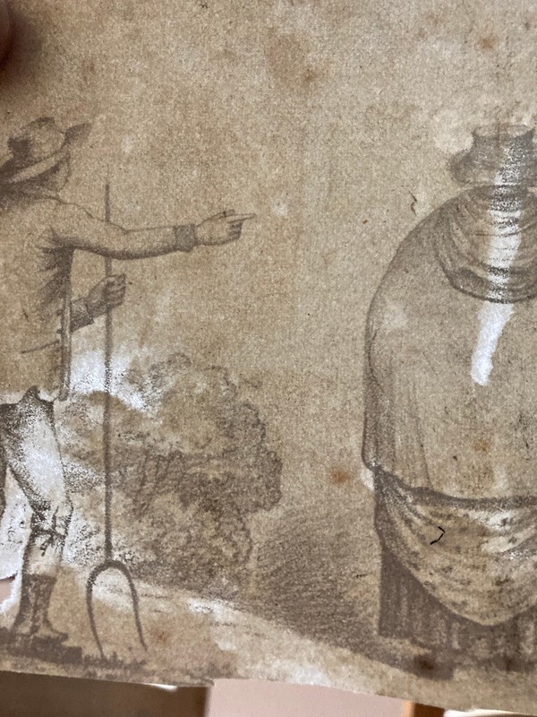 Small thin paper litho print by anonymous farmer and wife ? gallery