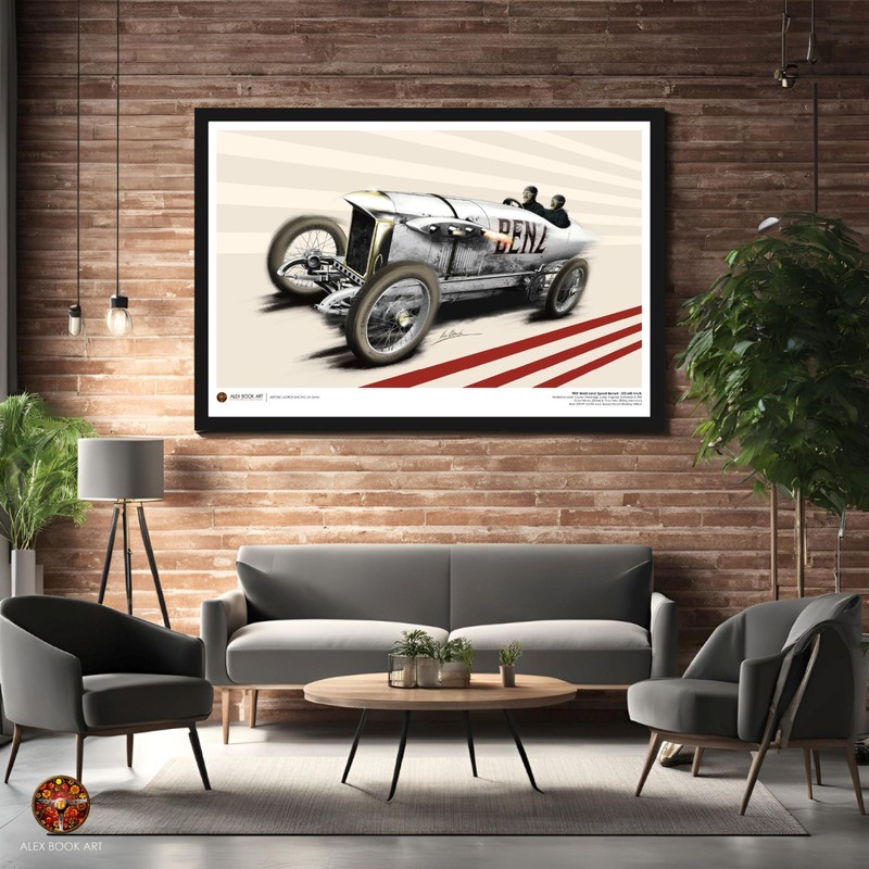 Blitzen Benz Race Car Fine Art Print - 1909 World Land Speed Record Wall Poster gallery