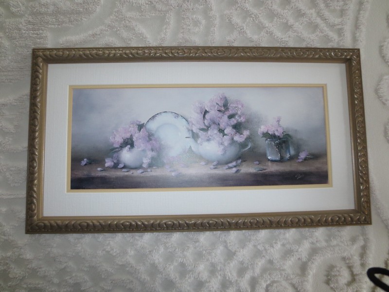 Framed JUDITH LEVIN Signed THE OLD TEAPOT Lithograph PRINT – 26″ x 14-1/4″