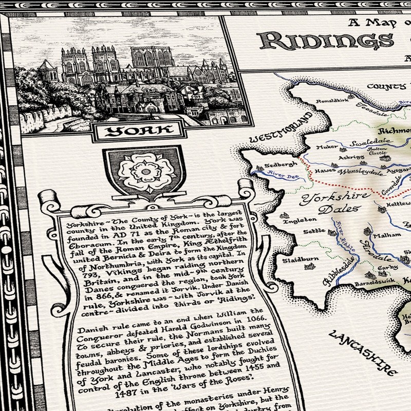 The Yorkshire Map - Fine Art Prints by Manuscript Maps gallery
