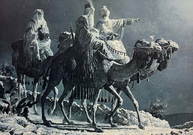 Arnold Friberg Following the Star (Good Condition) S/N Litho Signed 18×25 1/2