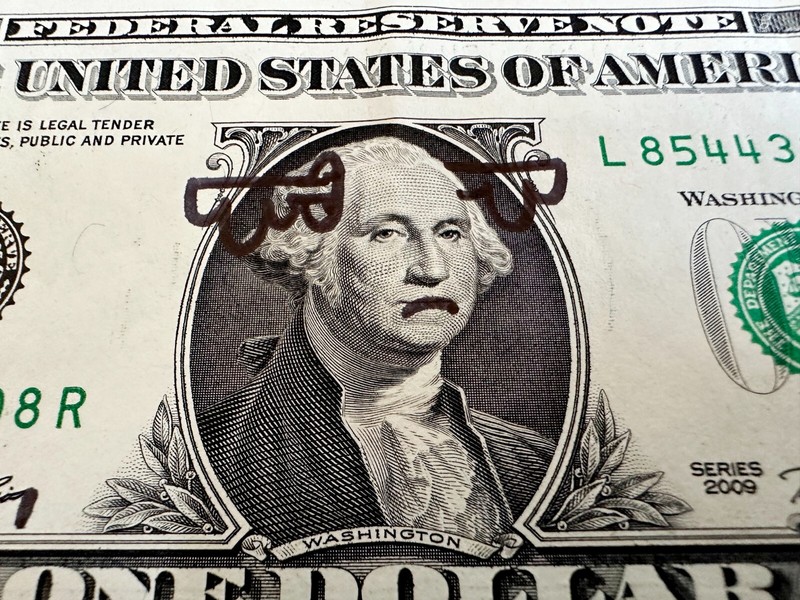 D*Face - Original Artwork on Dollar Bill 2014 gallery