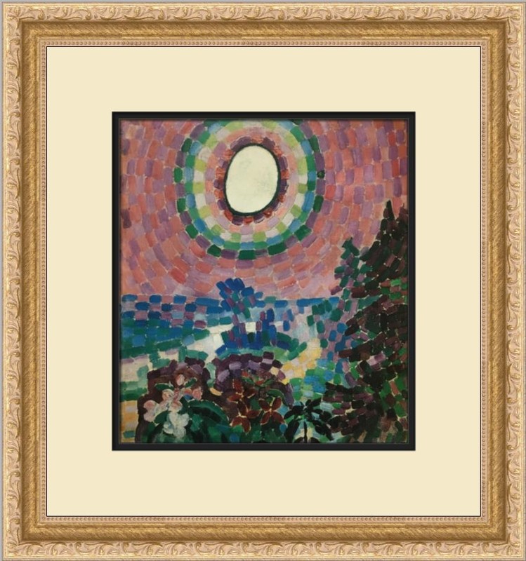 Robert Delaunay Landscape with Disk Custom Framed Print