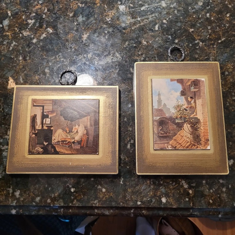 Carl Spitzweg Arme Poet & Im Dachstübchen Wooden Art Plaque Print Wall Hanging