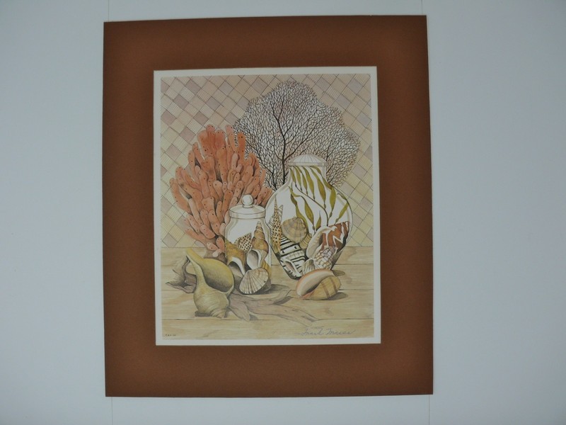 Nautical Beach Still Life Vintage 1978 Signed Lithograph by Artist Frank Massa