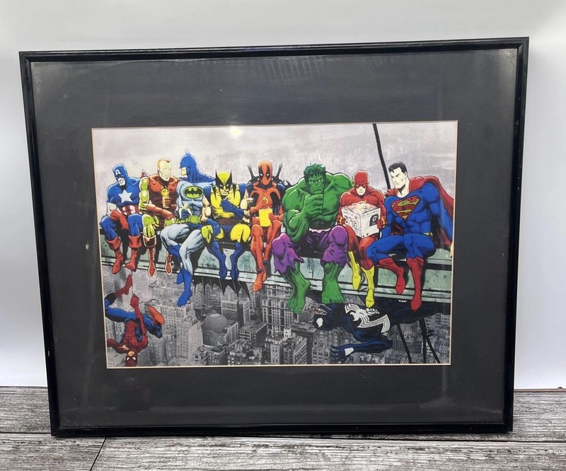 Superhero Marvel & DC Print 20.5” X 16.5” Captain America, Hulk, Etc. {115}.